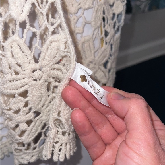 Boho Landry crochet floral cream coverup - Picture 4 of 4
